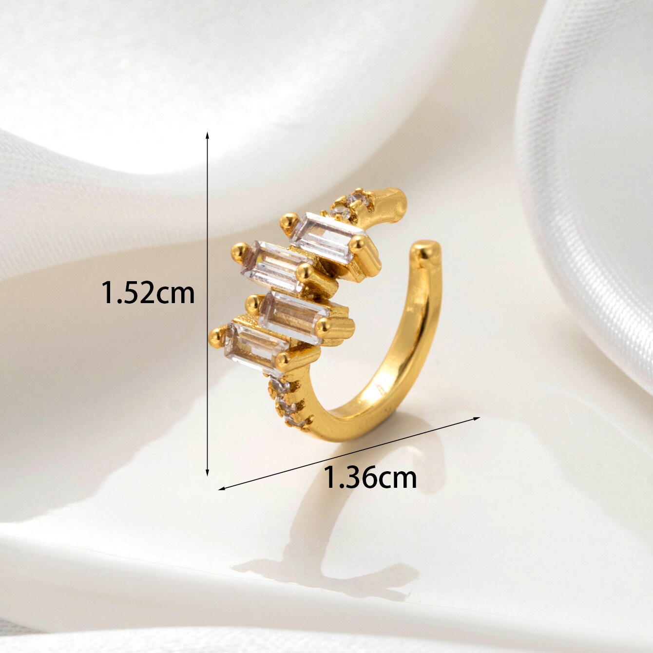 1 pièce Simple Series Cuivre Plaqué Or 18K Matériau Zircone Boucles D'oreilles Pour Femmes h5 